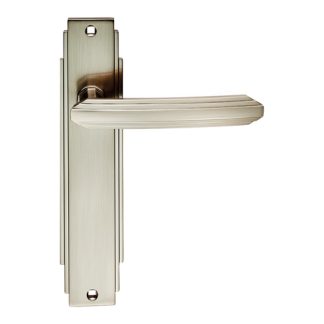Carlisle Brass ADR012SN Art Deco Lever On Latch Backplate (LEAD TIME: 2-3 DAYS)