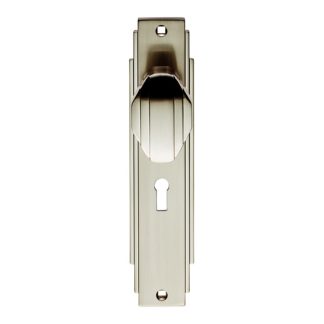 Carlisle Brass ADR021SN Art Deco Knob On Lock Backplate (LEAD TIME: 2-3 DAYS)