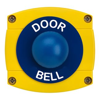 CQR AEB48 IP66 Yellow/Blue Surface Box With Momentary Blue Dome - Legend "Door Bell" (LEAD TIME: 2-3 DAYS)