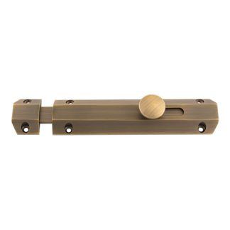 Carlisle Brass AQ82AB 152 x 36mm Surface Bolt c/w Keep Flat & Angled Mortice Keeps - Antique Brass (LEAD TIME: 2-3 DAYS)