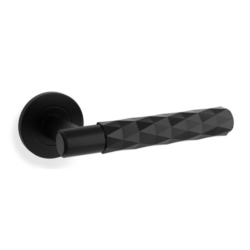 Alexander & Wilks AW226BL Spitfire Lever Diamond Cut On 50 x 6mm Rose - Black (LEAD TIME: 2-3 DAYS)