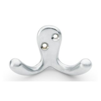Alexander & Wilks AW773SC Victorian Double Robe Hook - Satin Chrome (LEAD TIME: 2-3 DAYS)