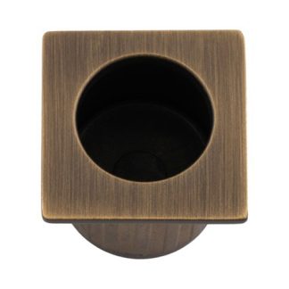 Alexander & Wilks AW993AB Sliding Door Finger Edge Pull Square - Antique Brass (LEAD TIME: 2-3 DAYS)