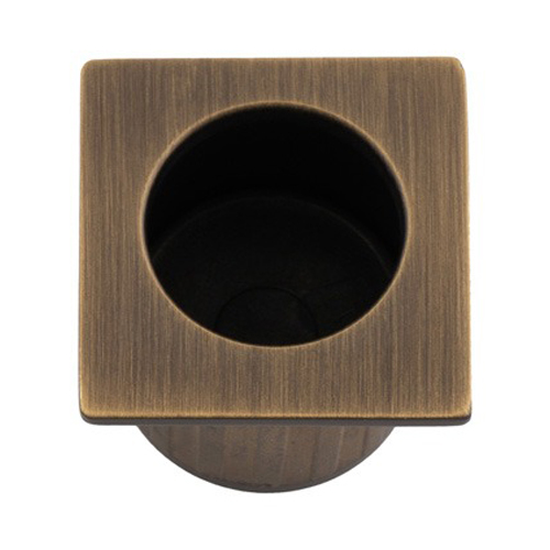 Alexander & Wilks AW993AB Sliding Door Finger Edge Pull Square - Antique Brass (LEAD TIME: 2-3 DAYS)