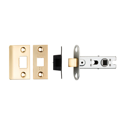 Eurospec BTL25SB 64mm Ce B/T Tubular Mortice Latch Square - Satin Brass (LEAD TIME: 2-3 DAYS)