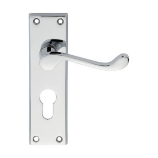 Carlisle Brass CBS54YCP Contract Victorian Scroll Lever On Euro Lock Backplate (LEAD TIME: 2-3 DAYS)