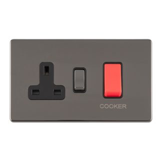 Eurolite ECBN45ASWASB 45AMP DP COOKER SWITCH WITH 13AMP SOCKET (LEAD TIME: 2-3 DAYS)