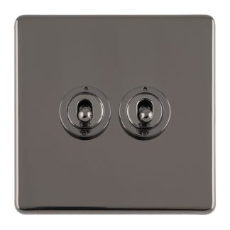 Eurolite ECBNT2SW 2 GANG 10AMP 2WAY TOGGLE SWITCH BLACK NICKEL PLATE (LEAD TIME: 2-3 DAYS)