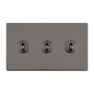 Eurolite ECBNT3SW 3 GANG 10AMP 2WAY TOGGLE SWITCH BLACK NICKEL PLATE (LEAD TIME: 2-3 DAYS)
