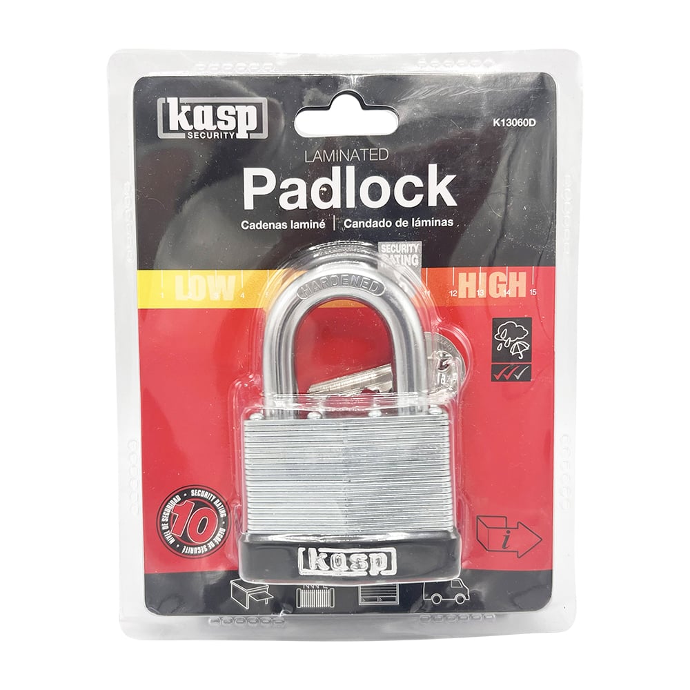 Kasp 130 60mm Open Shackle Laminated Steel Padlock - Image 5
