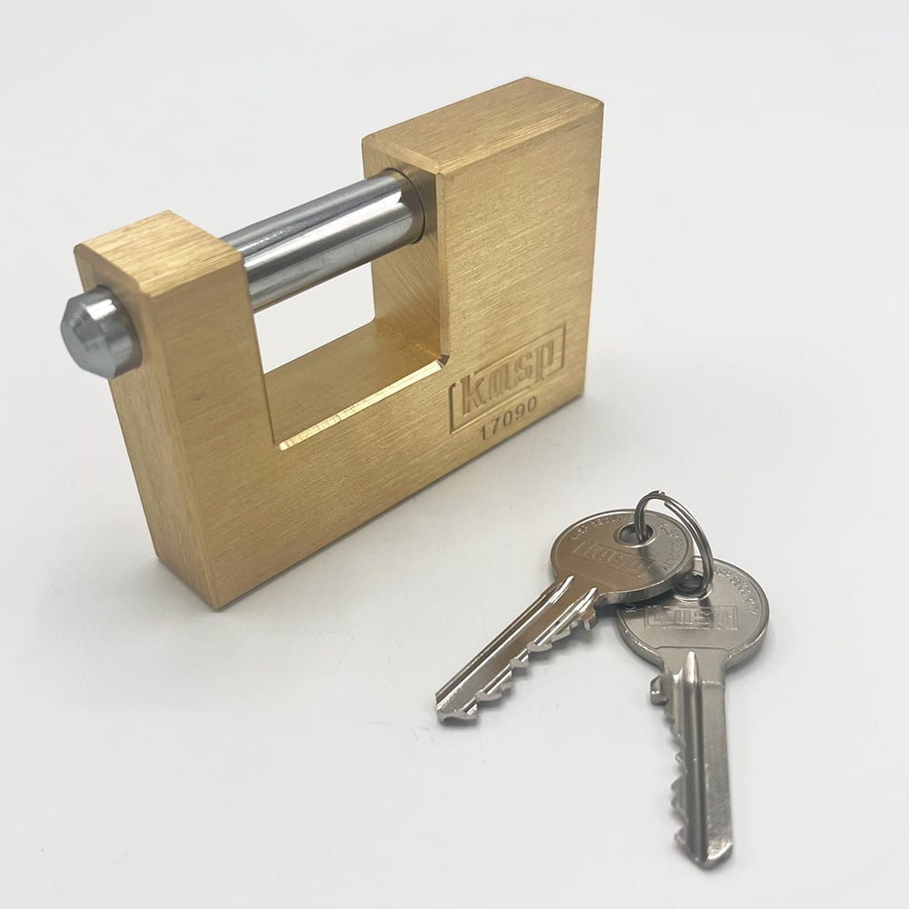 Kasp 170 90mm Closed Shackle Brass Shutter Padlock - Image 2