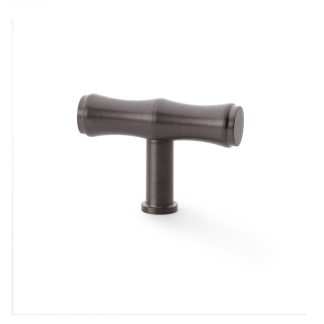 Alexander & Wilks AW801B-55-DBZPVD Crispin Bamboo T Bar Cupboard Knob - Dark Bronze PVD (LEAD TIME: 2-3 DAYS)