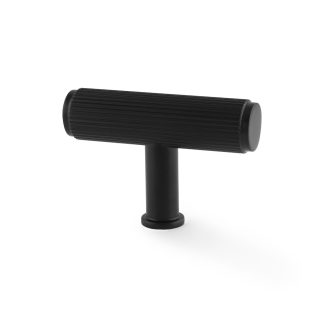 Alexander & Wilks AW801R-55-BL Crispin Reeded T Bar Cupboard Knob Black (LEAD TIME: 2-3 DAYS)