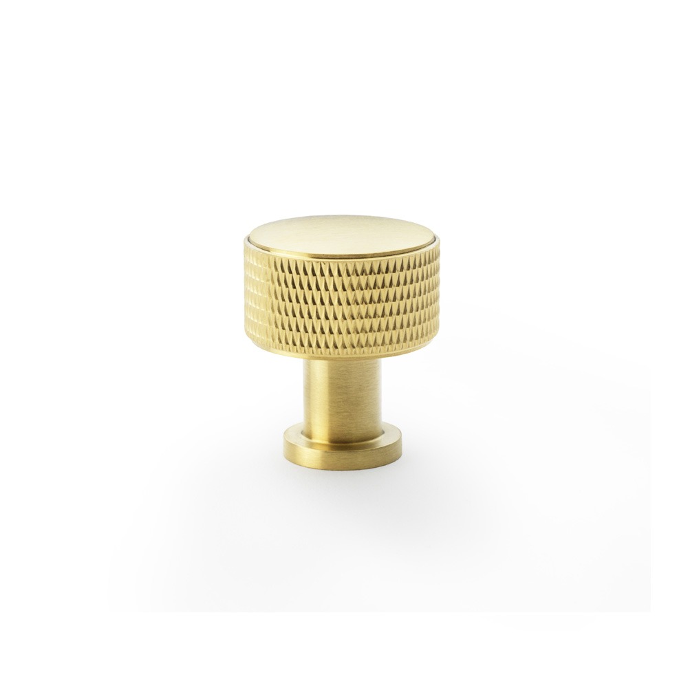 Alexander & Wilks AW807K-29-SBPVD Lucia Knurled Cupboard Knob - Satin Brass PVD 29mm (LEAD TIME: 2-3 DAYS)