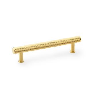 Alexander & Wilks AW809-128-SBPVD Crispin Knurled T Bar Cupboard Pull Handle - Satin Brass PVD 128mm (LEAD TIME: 2-3 DAYS)