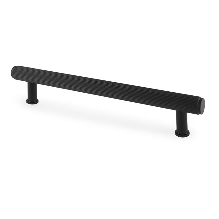 Alexander & Wilks AW809R-160-BL Crispin Reeded T Bar Cupboard Pull Handle Black 160mm (LEAD TIME: 2-3 DAYS)
