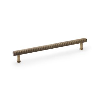 Alexander & Wilks AW809R-224-AB Crispin Reeded T Bar Cupboard Pull Handle - Antique Brass 224mm (LEAD TIME: 2-3 DAYS)