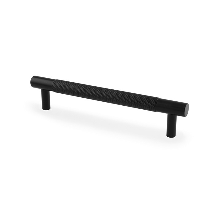 Alexander & Wilks AW810-128-BL Brunel Knurled T Bar Cupboard Handle Black Centres 128mm (LEAD TIME: 2-3 DAYS)