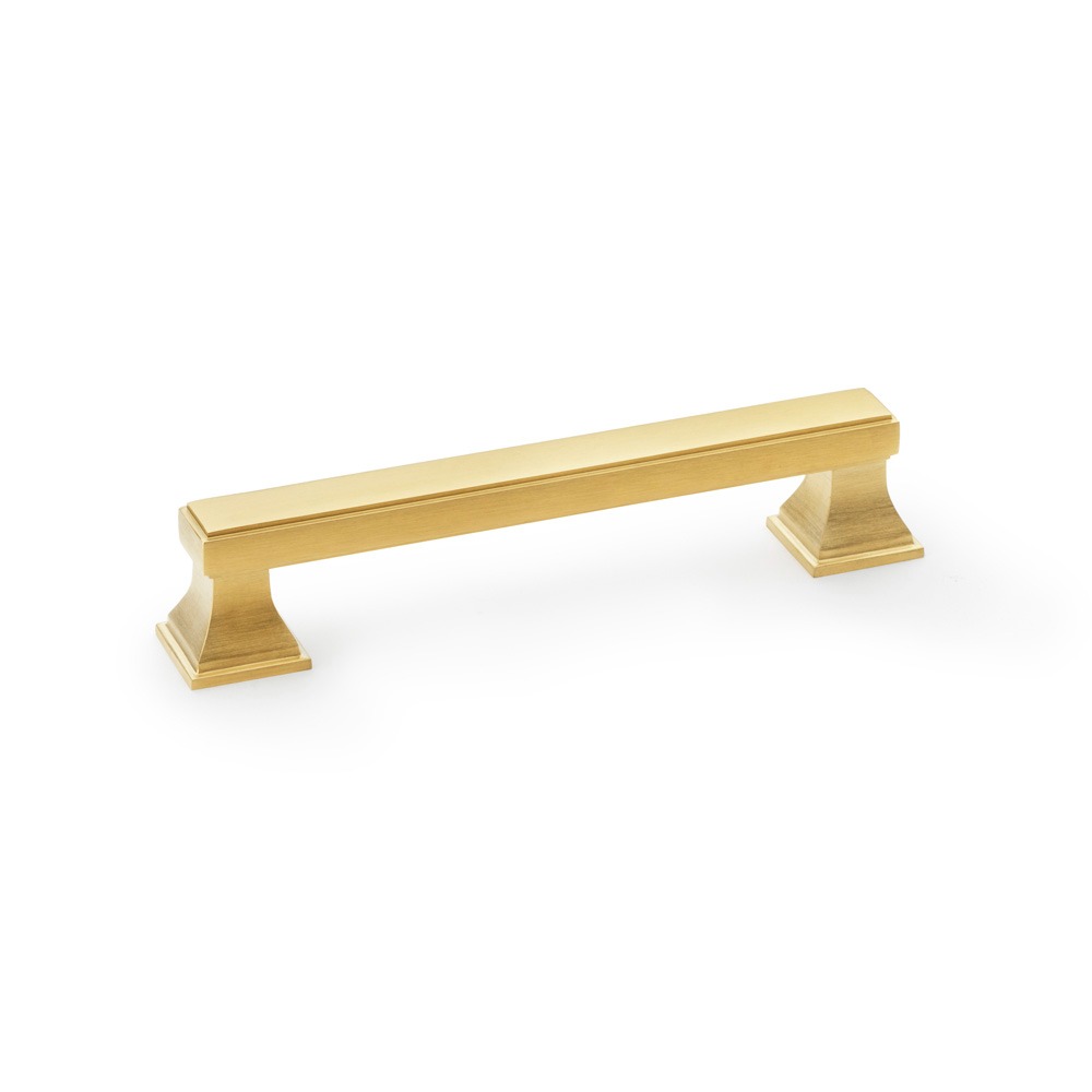 Alexander & Wilks AW813-128-SBPVD Jesper Square Cabinet Pull Handle - Satin Brass PVD Centres 128mm (LEAD TIME: 2-3 DAYS)