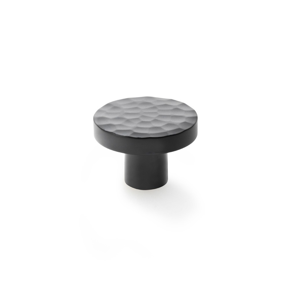 Alexander & Wilks AW820-38-BL Hanover Hammered Cupboard Knob Black 38mm (LEAD TIME: 2-3 DAYS)