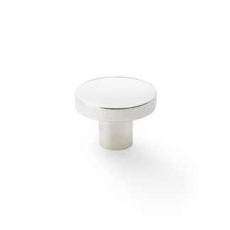Alexander & Wilks AW821-38-PN Hanover Plain Cupboard Knob - Polished Nickel Knob 38mm (LEAD TIME: 2-3 DAYS)