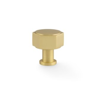 Alexander & Wilks AW828-33-SB Vesper Hex Cabinet Knob - Satin Brass (LEAD TIME: 2-3 DAYS)