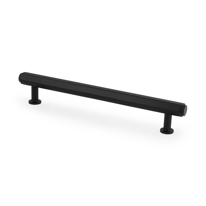 Alexander & Wilks AW830-160-BL Vesper Hex T Bar Cabinet Pull - Black 160mm C/C (LEAD TIME: 2-3 DAYS)