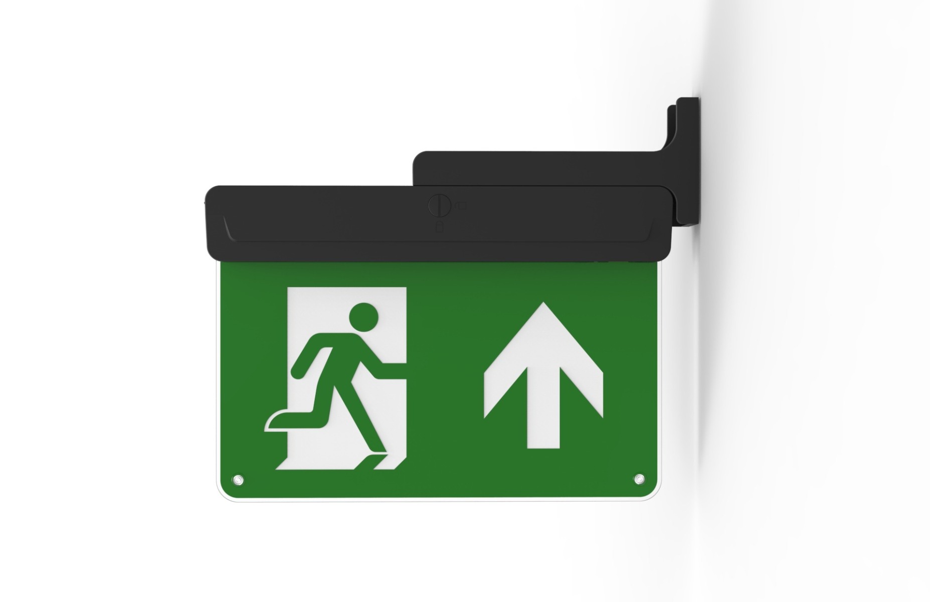 CQR BL/310/M/BK/865 LED Emergency Blade Exit Sign c/w Arrow Up Legend - Black (LEAD TIME: 2-3 DAYS)