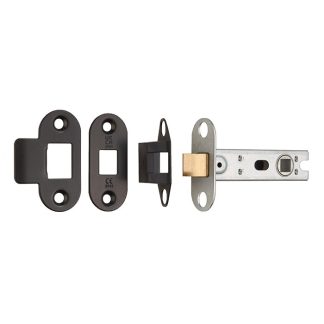 Eurospec BTL30MB/R 76mm CE B/T Tubular Mortice Latch Radius - Matt Black (LEAD TIME: 2-3 DAYS)