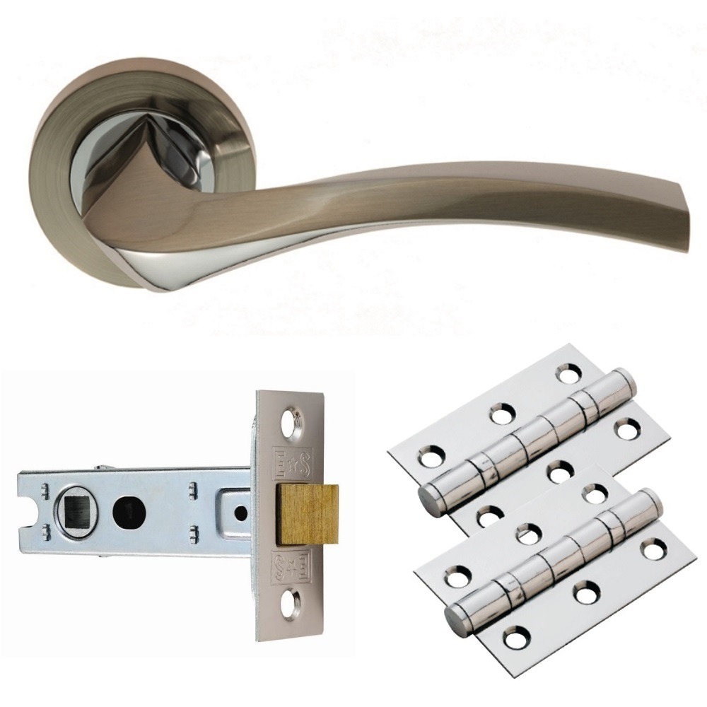 Carlisle Brass GK008SNCP/INTB Sines Lever On Rose Latch Pack (LEAD TIME: 2-3 DAYS)