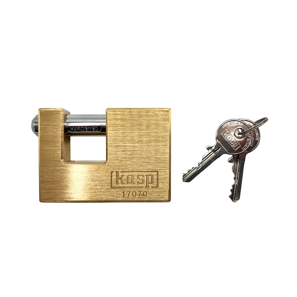 Kasp 170 70mm Closed Shackle Brass Shutter Padlock