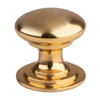 Carlisle Brass M47A Victorian Cupboard Knob 25mm - Polished Brass (LEAD TIME: 2-3 DAYS)