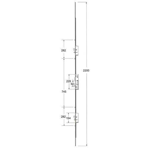 Milamaster Latch Deadbolt 2 Hooks 2 Anti Lift Pins 4 Rollers Double Spindle Multipoint Door Lock - Image 2