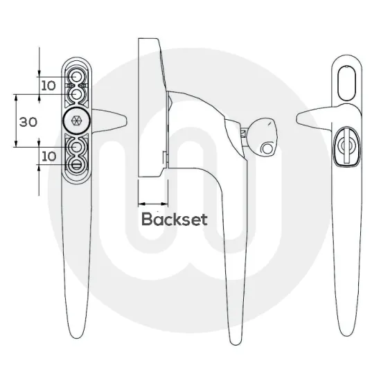 Simplefit Cockspur Window Handle - Locking - Image 5